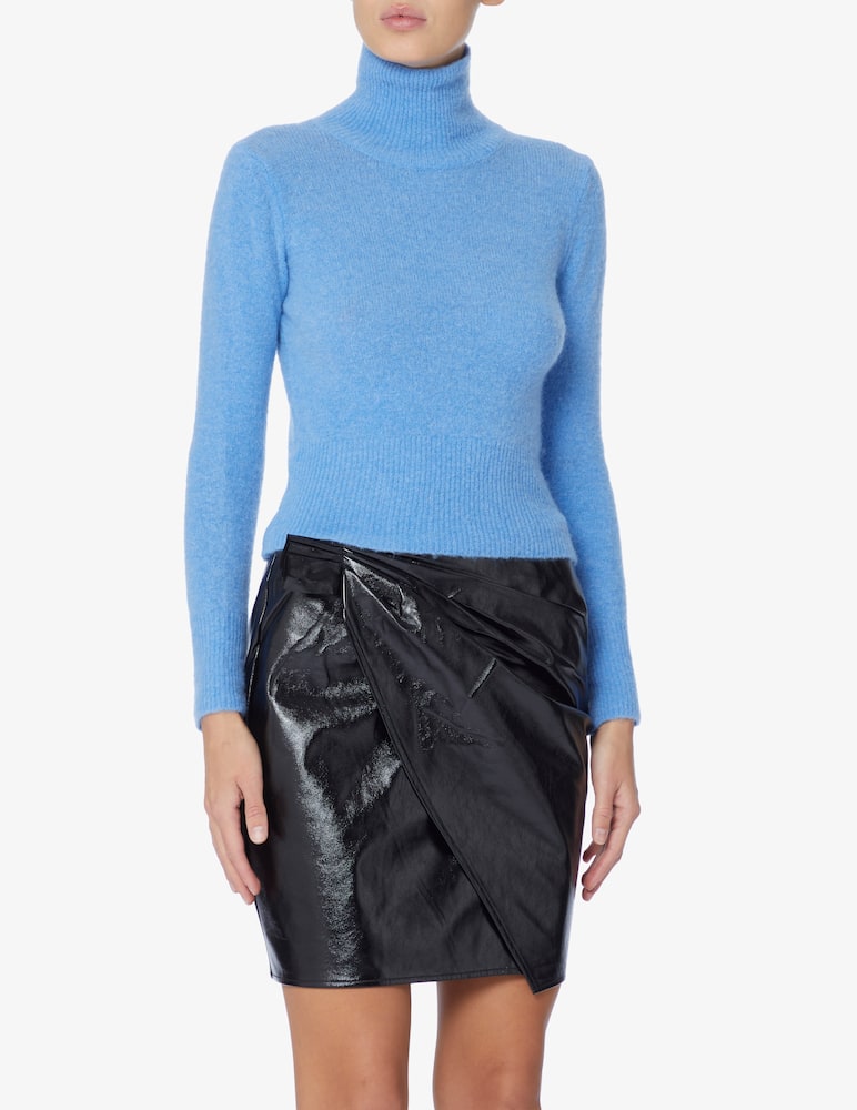 Rinascente Collection Pink Label Ribbed crop turtleneck - Light blue - picture 1 Rinascente Collection Pink Label Ribbed crop turtleneck - Light blue - picture 1