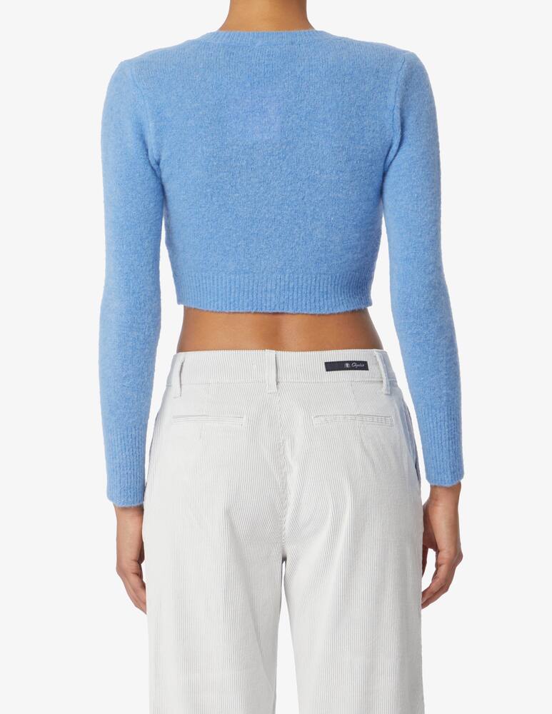 rinascente Rinascente Collection Pink Label Cardigan corto collo a coreana - Azzurro