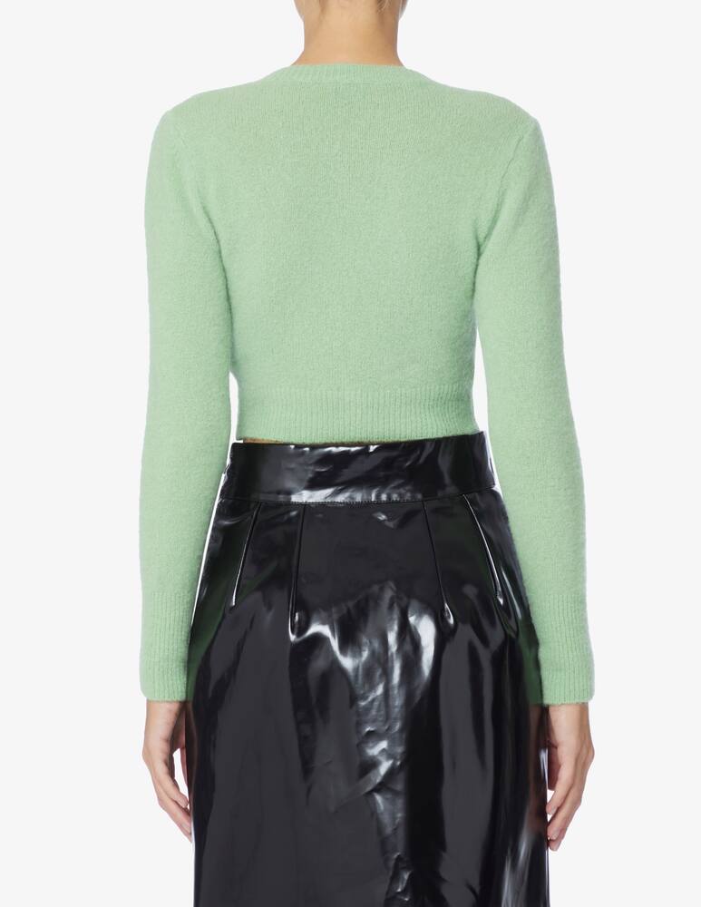 rinascente Rinascente Collection Pink Label Korean neck short cardigan - Green