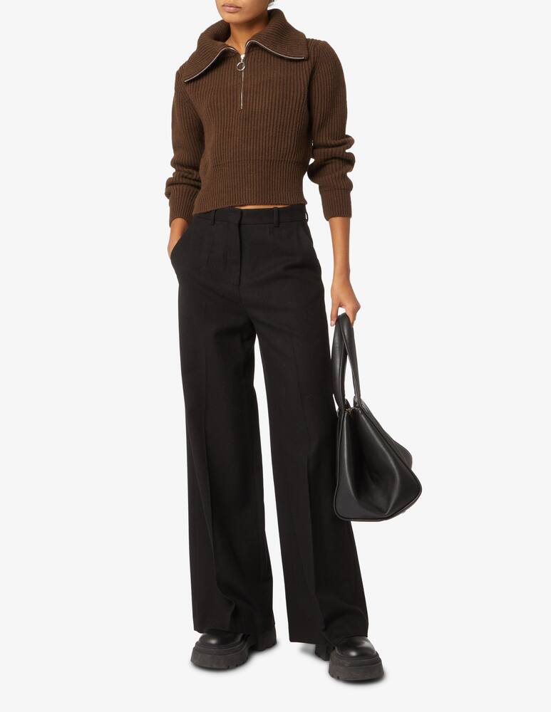 rinascente Rinascente Collection Pink Label Open neck zip sweater - Brown