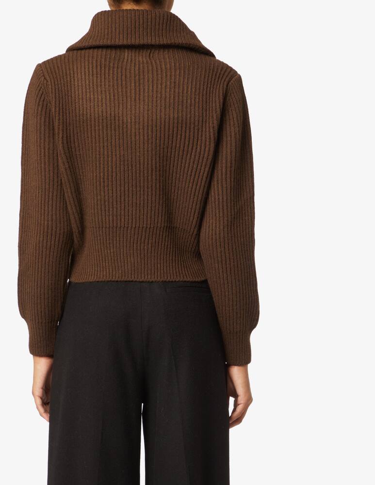 rinascente Rinascente Collection Pink Label Open neck zip sweater - Brown