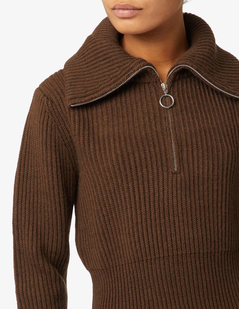 rinascente Rinascente Collection Pink Label Open neck zip sweater - Brown