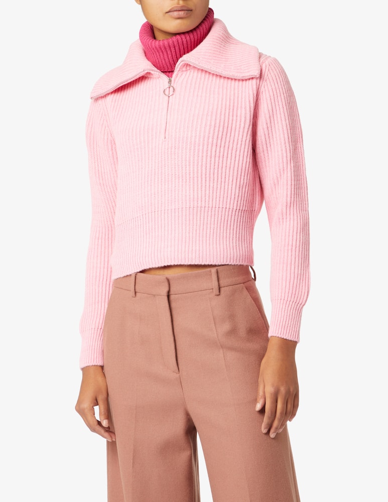 rinascente Rinascente Collection Pink Label Open neck zip sweater - Pink