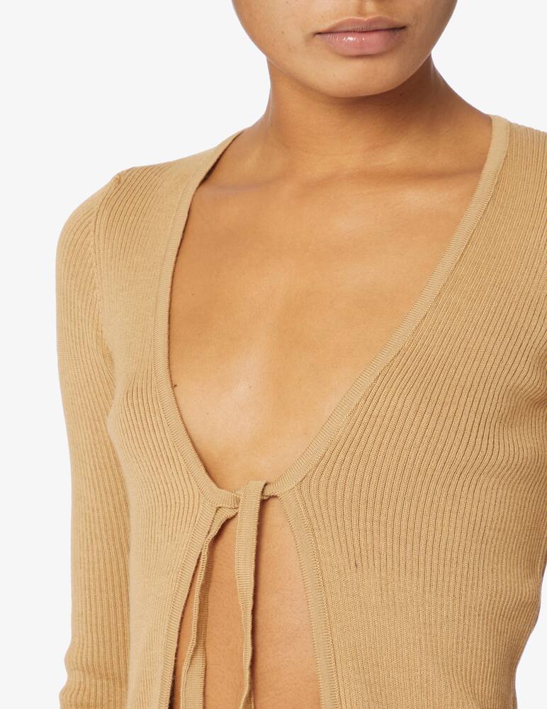 rinascente Rinascente Collection Pink Label Short cardigan with laces - Beige