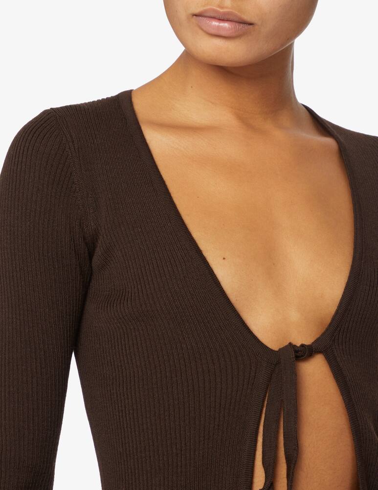 rinascente Rinascente Collection Pink Label Short cardigan with laces - Brown