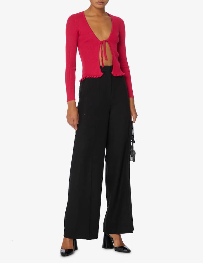 rinascente Rinascente Collection Pink Label Short cardigan with laces - Fuchsia