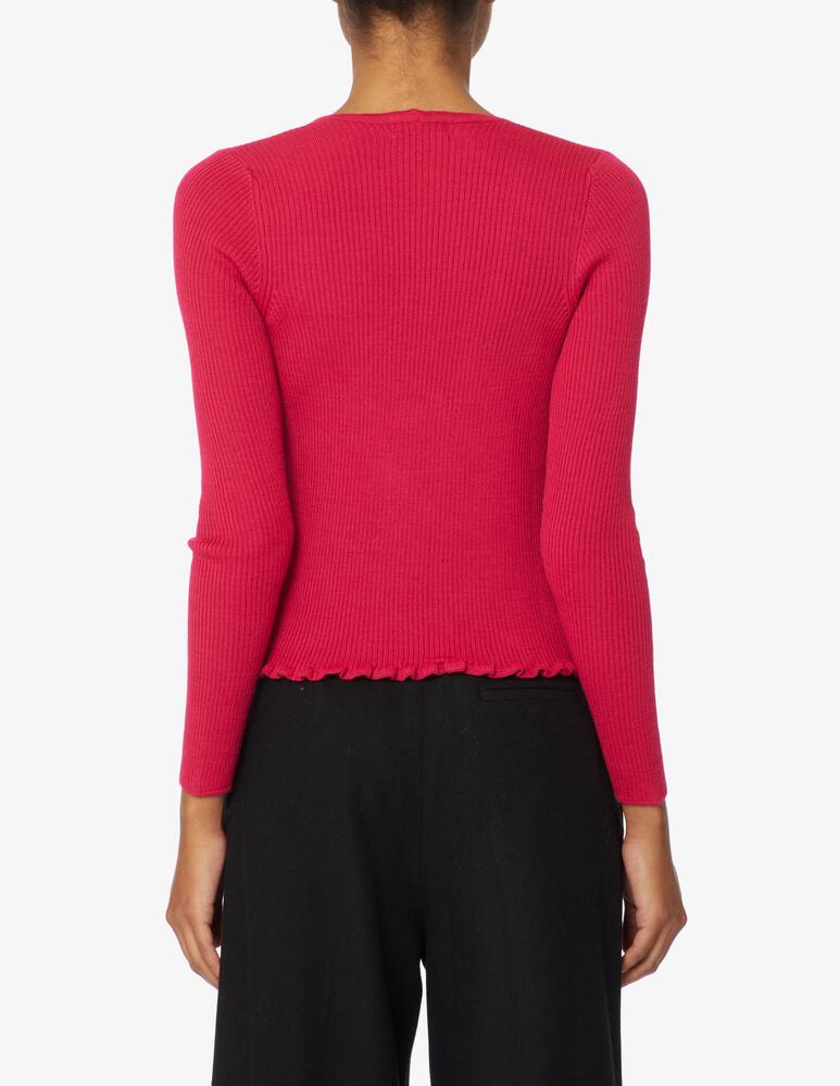 Rinascente Collection Pink Label Short cardigan with laces - Fuchsia - picture 3