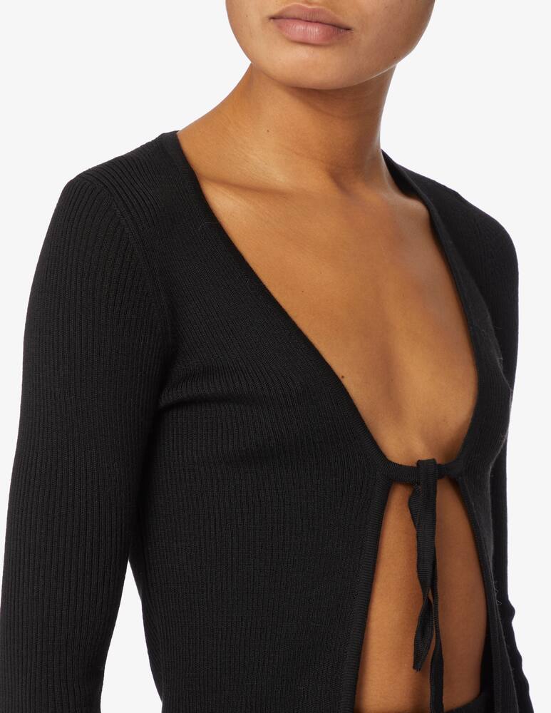 Rinascente Collection Pink Label Cardigan corto con lacci - Nero - immagine 4 Rinascente Collection Pink Label Cardigan corto con lacci - Nero - immagine 4