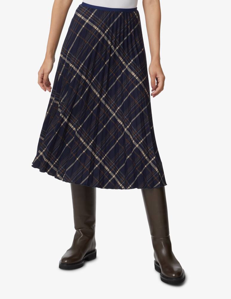 rinascente Elizabeth Ascot Pleated checked skirt - Blue