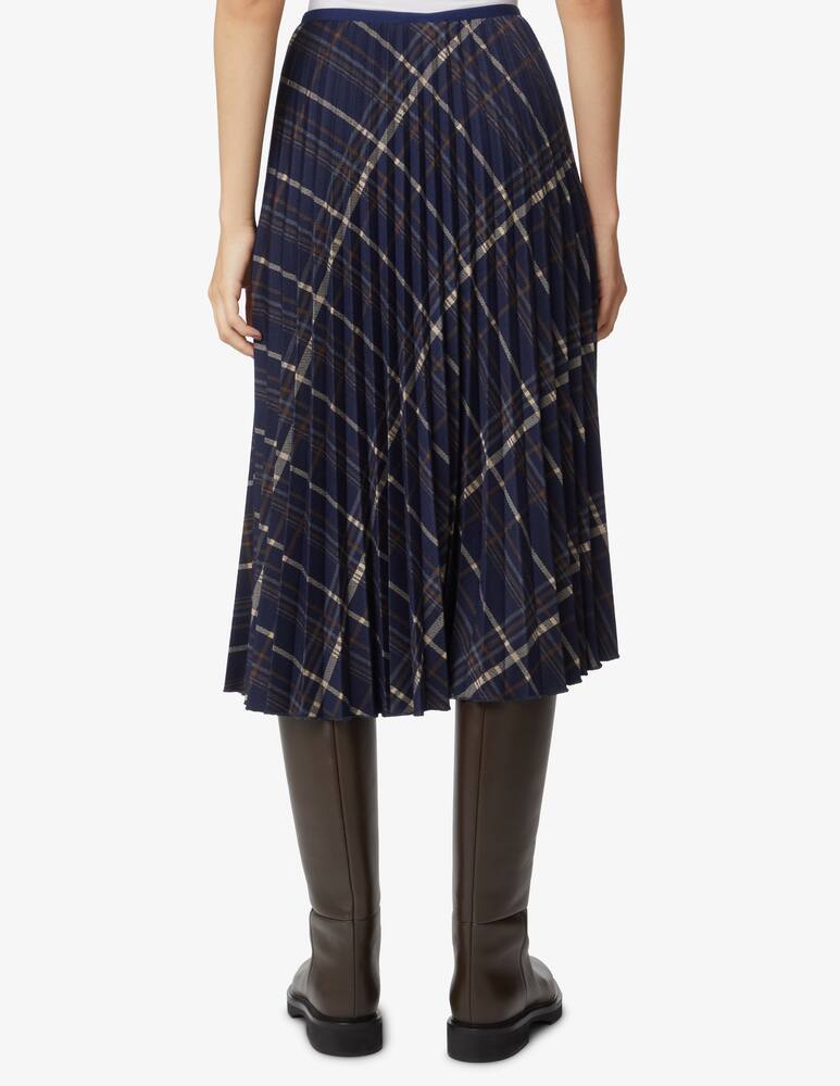 rinascente Elizabeth Ascot Pleated checked skirt - Blue
