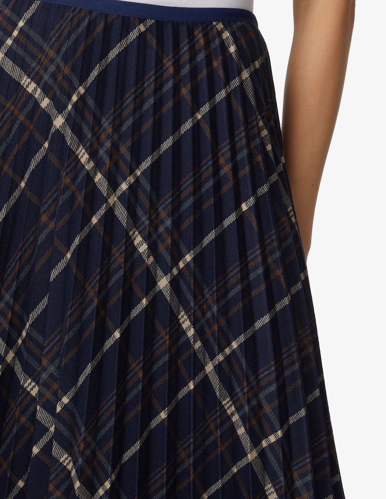 rinascente Elizabeth Ascot Pleated checked skirt - Blue