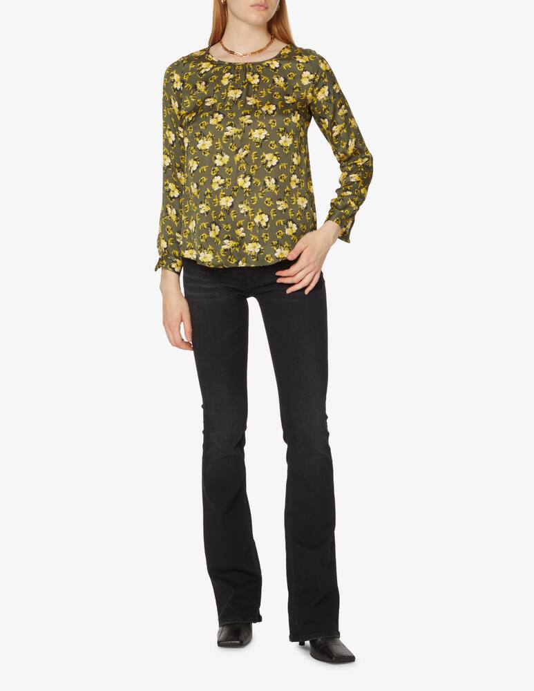 rinascente Elizabeth Ascot Blusa girocollo polsi con bottone - Nero