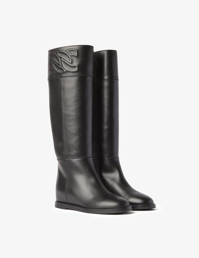 rinascente Casadei Stivali plateau con catena in rilievo - Nero