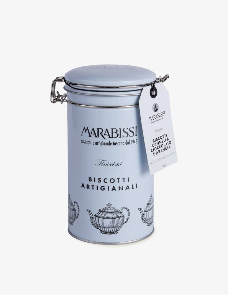 Marabissi Chocolate, cinnamon and orange biscuits in Tin 200g - picture 1 Marabissi Chocolate, cinnamon and orange biscuits in Tin 200g - picture 1
