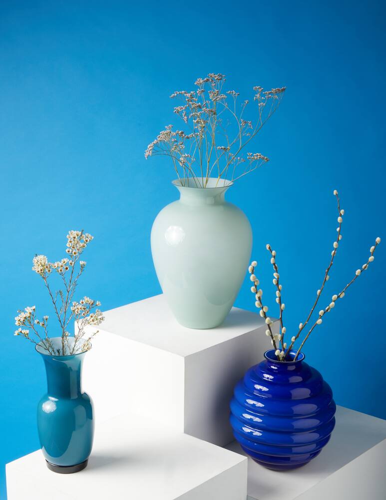 rinascente Venini Opalino Vase - Light blue
