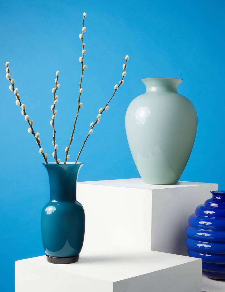 rinascente Venini Opalino Vase - Light blue