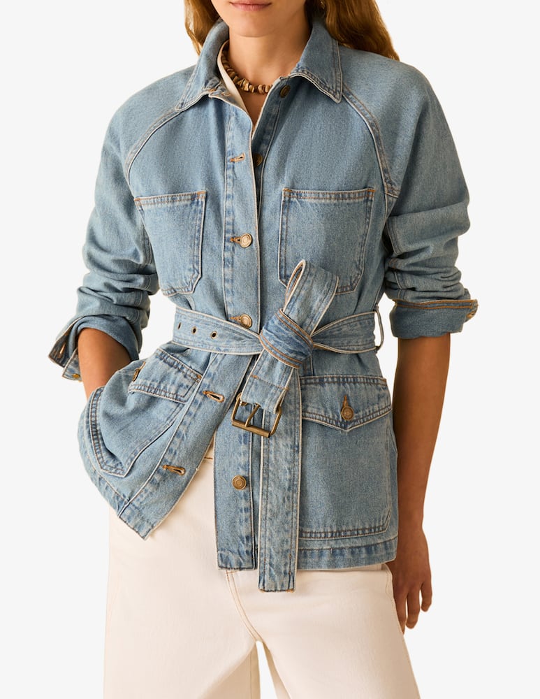 PENNYBLACK Denim belted jacket PBBSALUTE - picture 1 PENNYBLACK Denim belted jacket PBBSALUTE - picture 1