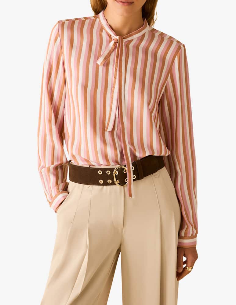 rinascente PENNYBLACK Striped twill tie neck shirt