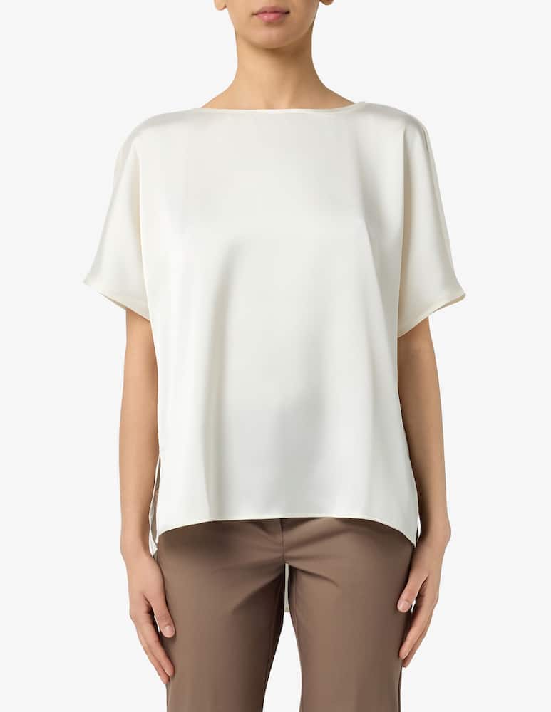 EMME Satin over short sleeve blouse EMMRANGHI - picture 1 EMME Satin over short sleeve blouse EMMRANGHI - picture 1