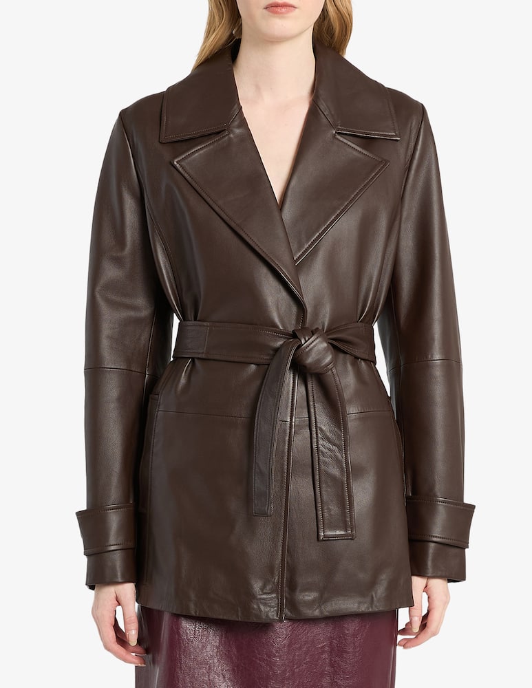 Marella Leather trench coat - picture 1 Marella Leather trench coat - picture 1