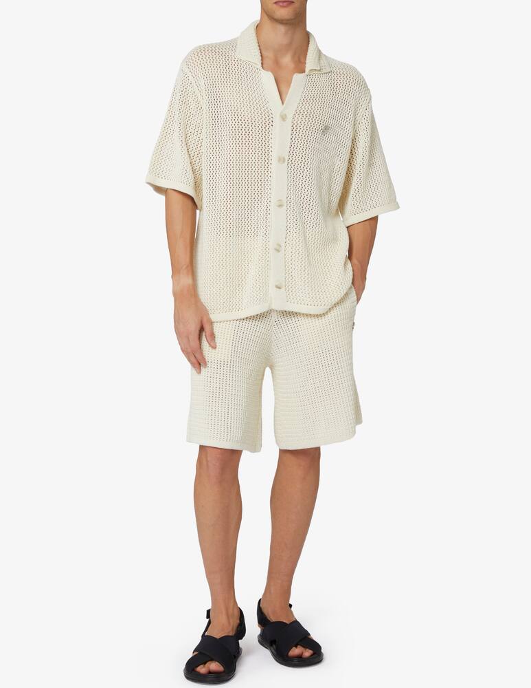 rinascente Garment Workshop Knitted crochet short sleeve shirt