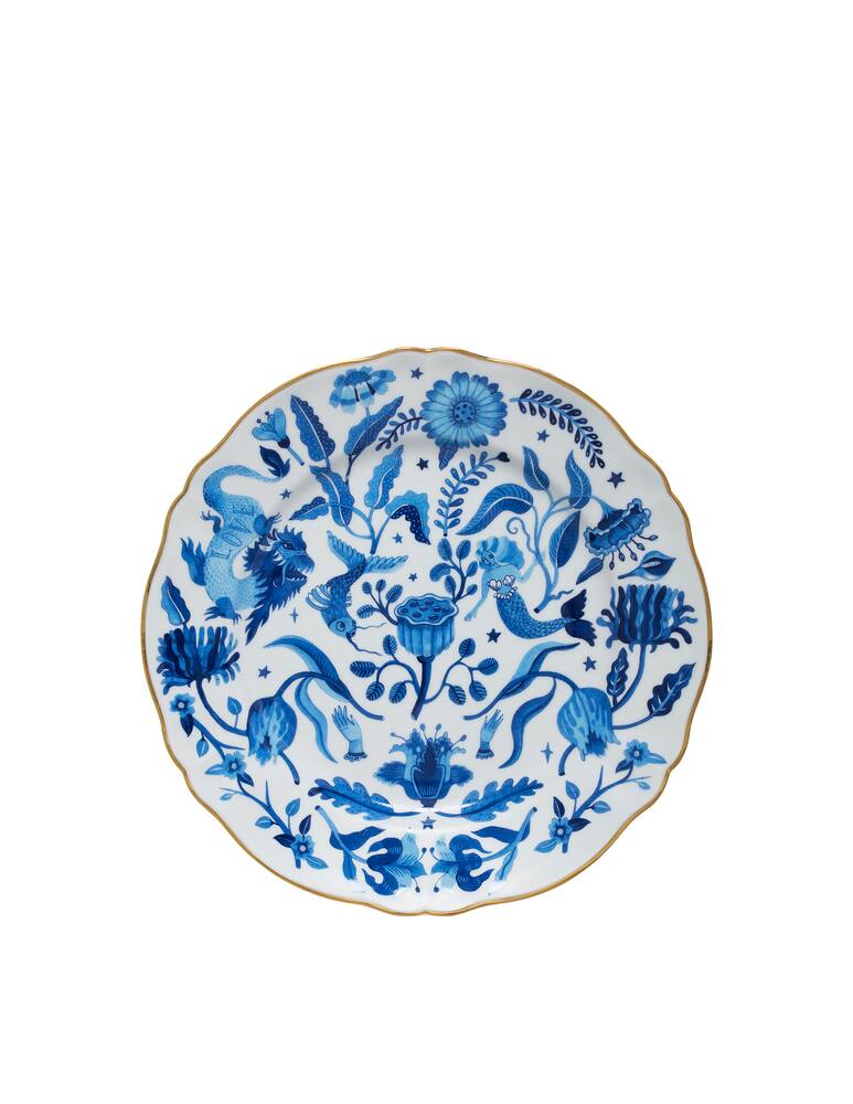 rinascente Bitossi Piatto in porcellana decorato - Blu