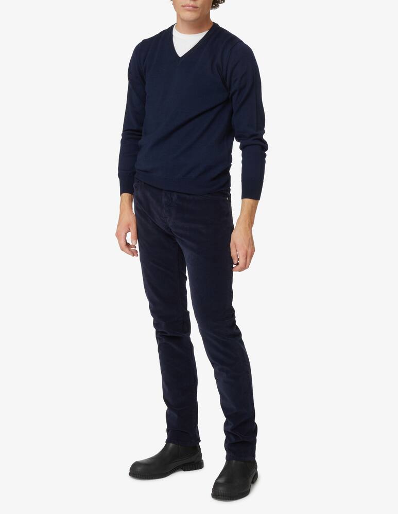 rinascente Pure Cashmere Wool silk and cashmere v neck sweater - Blue