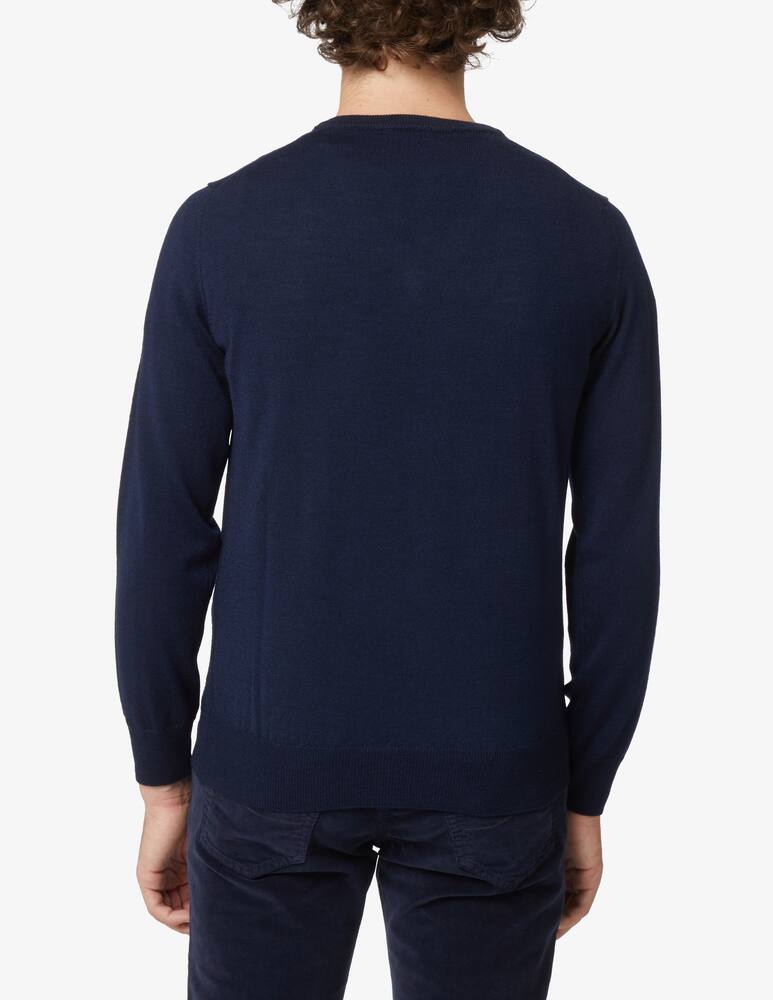 rinascente Pure Cashmere Wool silk and cashmere v neck sweater - Blue
