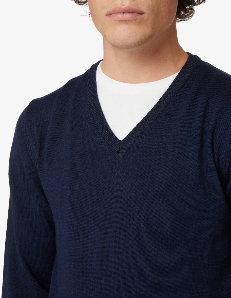 rinascente Pure Cashmere Wool silk and cashmere v neck sweater - Blue