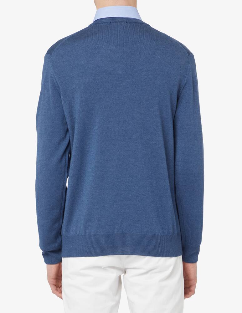 rinascente Pure Cashmere Maglia scollo a V in lana seta e cashmere - Blu