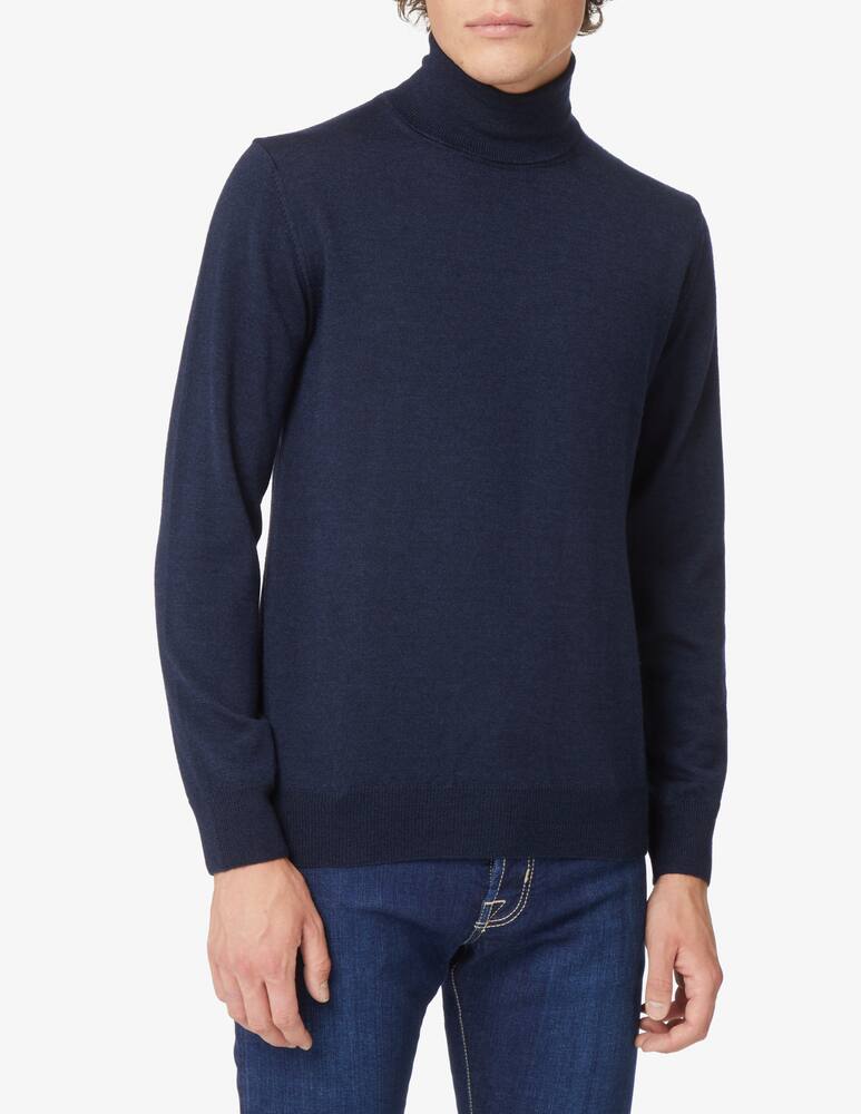 rinascente Pure Cashmere Maglia scollo a V in lana seta e cashmere - Blu