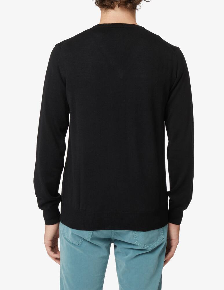 rinascente Pure Cashmere Maglia collo a V in lana seta e cashmere - Nero