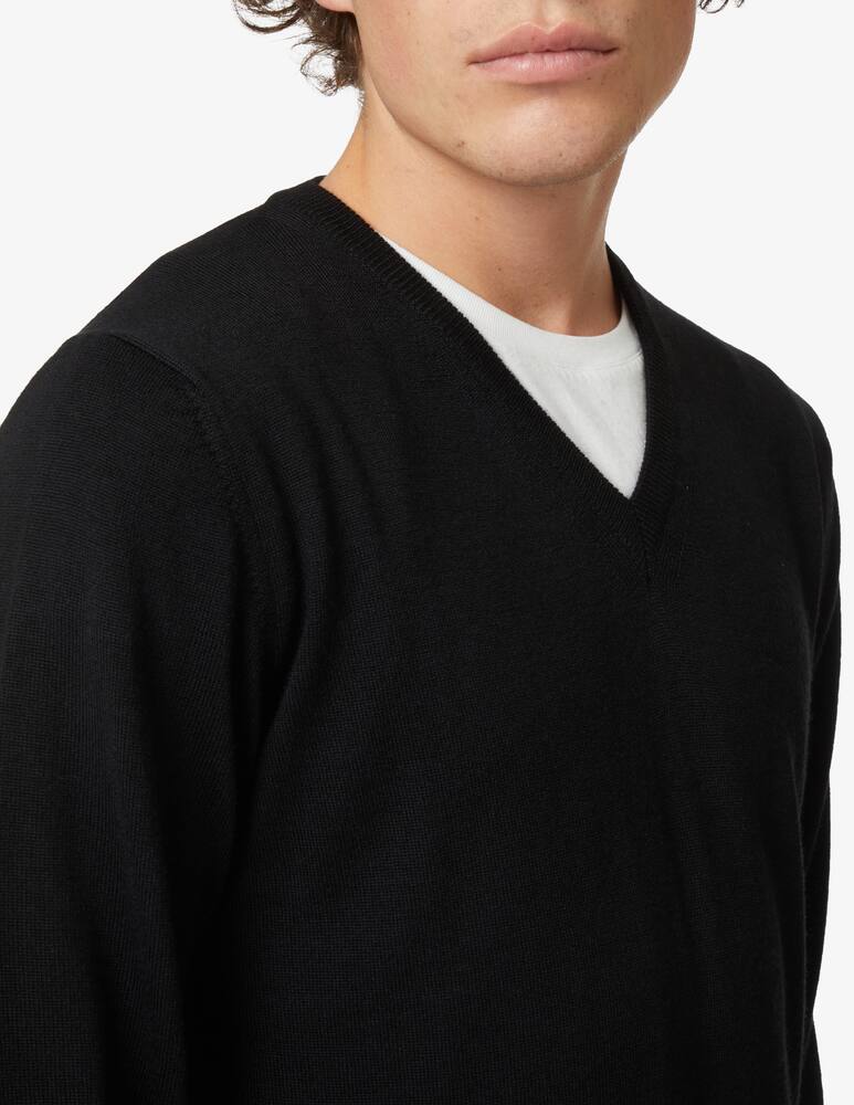 rinascente Pure Cashmere Maglia collo a V in lana seta e cashmere - Nero