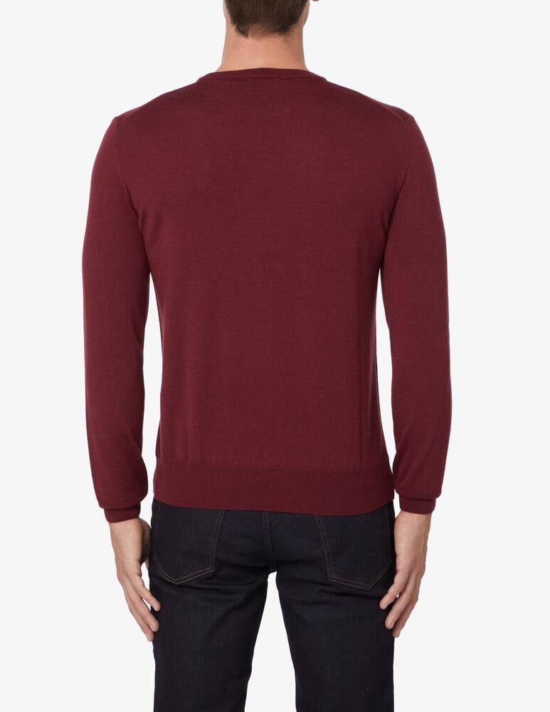 Pure Cashmere Wool silk and cashmere roundneck sweater - Red - picture 3 Pure Cashmere Wool silk and cashmere roundneck sweater - Red - picture 3