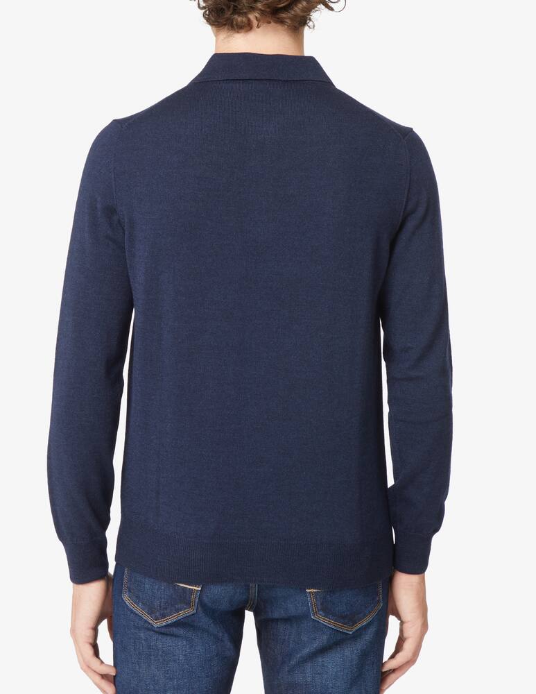 rinascente Pure Cashmere Wool silk and cashmere buttons polo - Blue