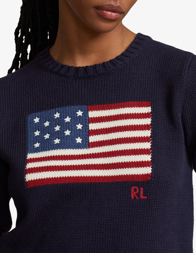 Polo Ralph Lauren Maglia in cotone con bandiera - immagine 4 Polo Ralph Lauren Maglia in cotone con bandiera - immagine 4