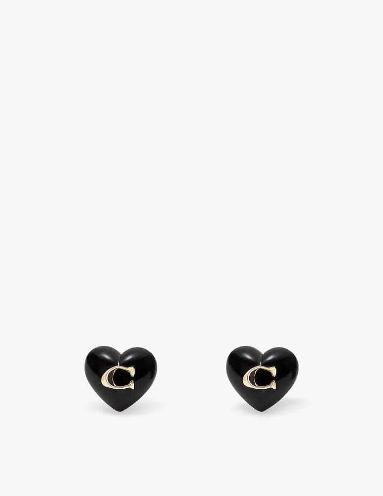 rinascente COACH Signature heart stud earrings