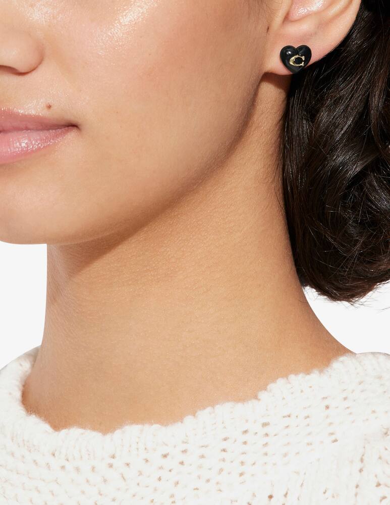 rinascente COACH Signature heart stud earrings