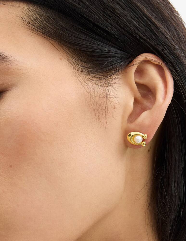 rinascente COACH Pearl Signature stud earrings