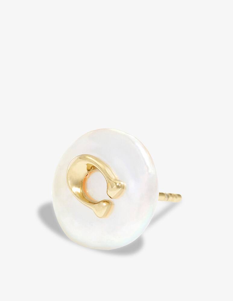 rinascente COACH Signature coin pearl stud earrings