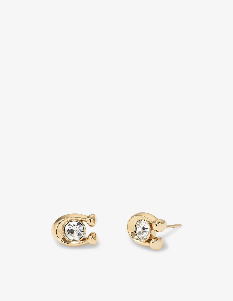 rinascente COACH Signature stone stud earrings