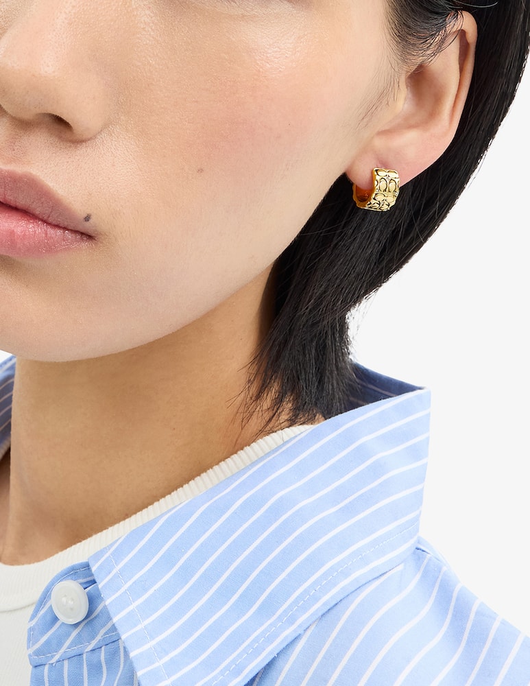 rinascente COACH Signature quilted huggie earrings