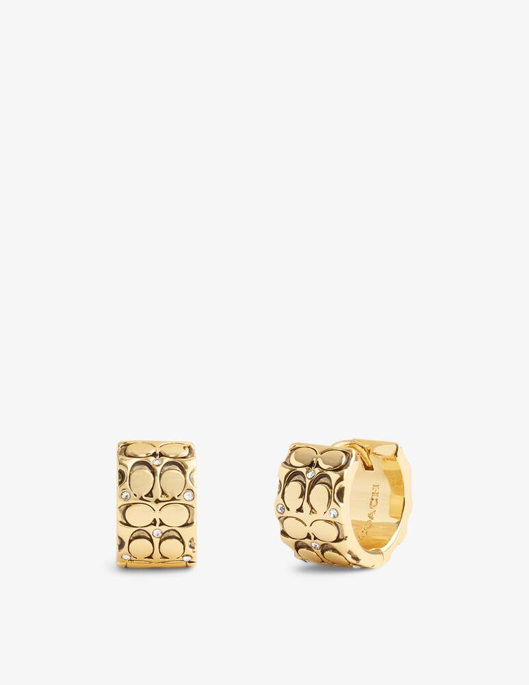 rinascente COACH Signature quilted huggie earrings