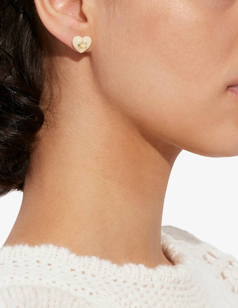 rinascente COACH Signature Heart Stud Earrings