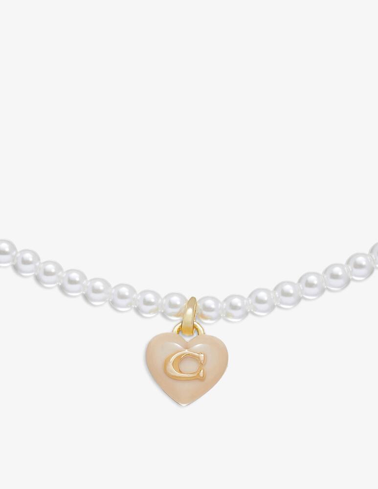 rinascente COACH Signature heart pearl choker
