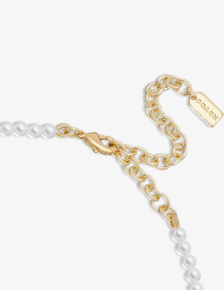 rinascente COACH Signature heart pearl choker