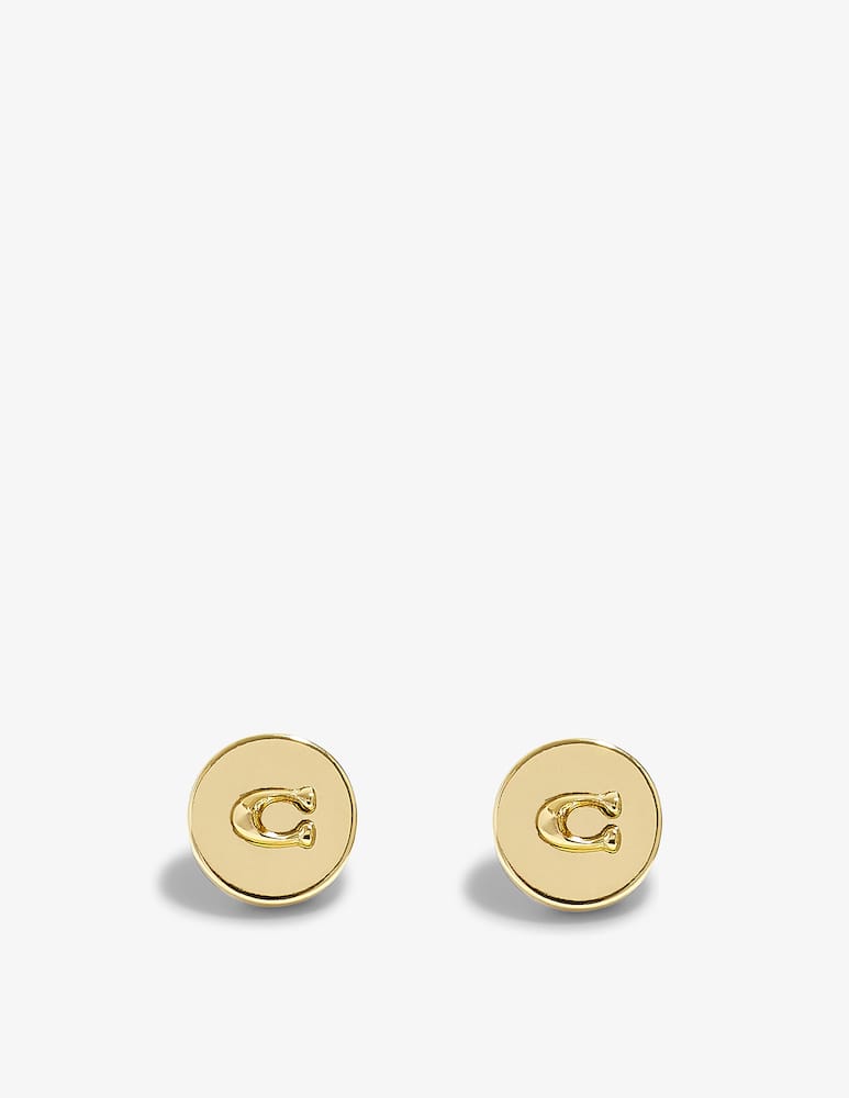 COACH Orecchini a bottone con disco Signature - immagine 1 COACH Orecchini a bottone con disco Signature - immagine 1