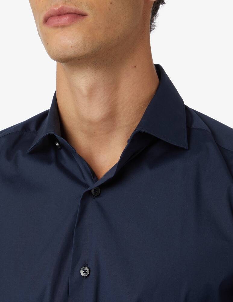 rinascente Xacus Stretch popeline slim shirt - Blue