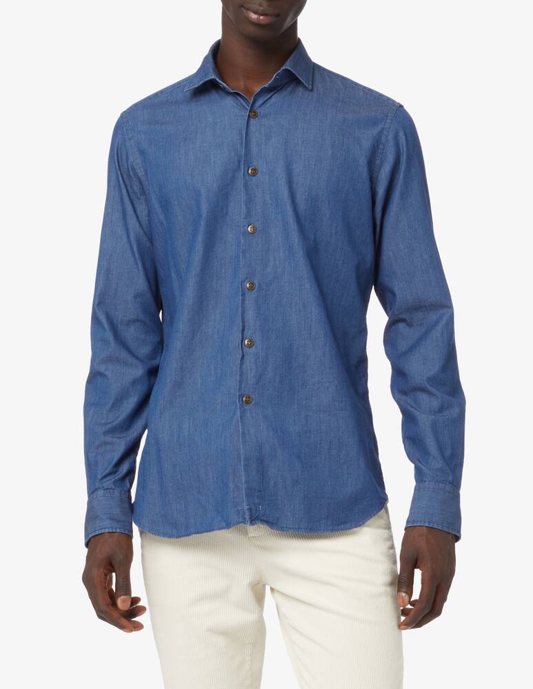 Xacus Washed denim tailored shirt - Blue - picture 1 Xacus Washed denim tailored shirt - Blue - picture 1