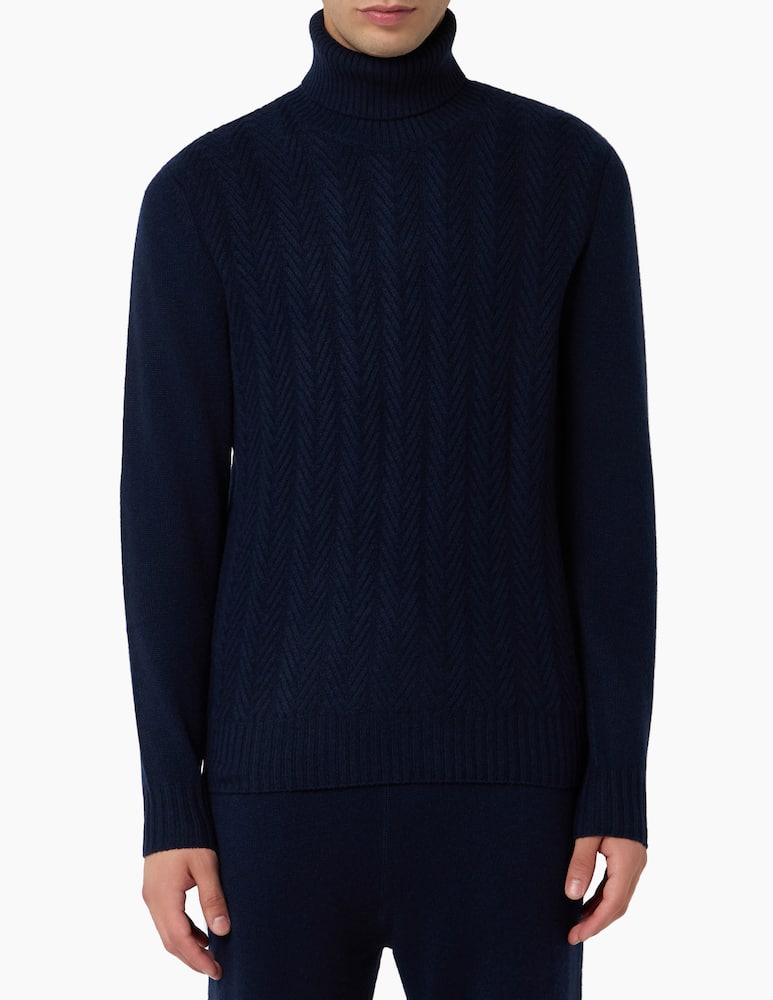 rinascente Pure Cashmere Dolcevita chevron in cachemire